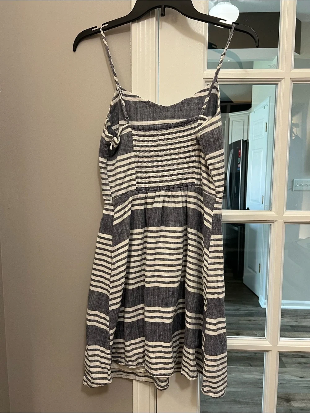 Old Navy Navy and White Striped Mini Sundress size S tall EUC